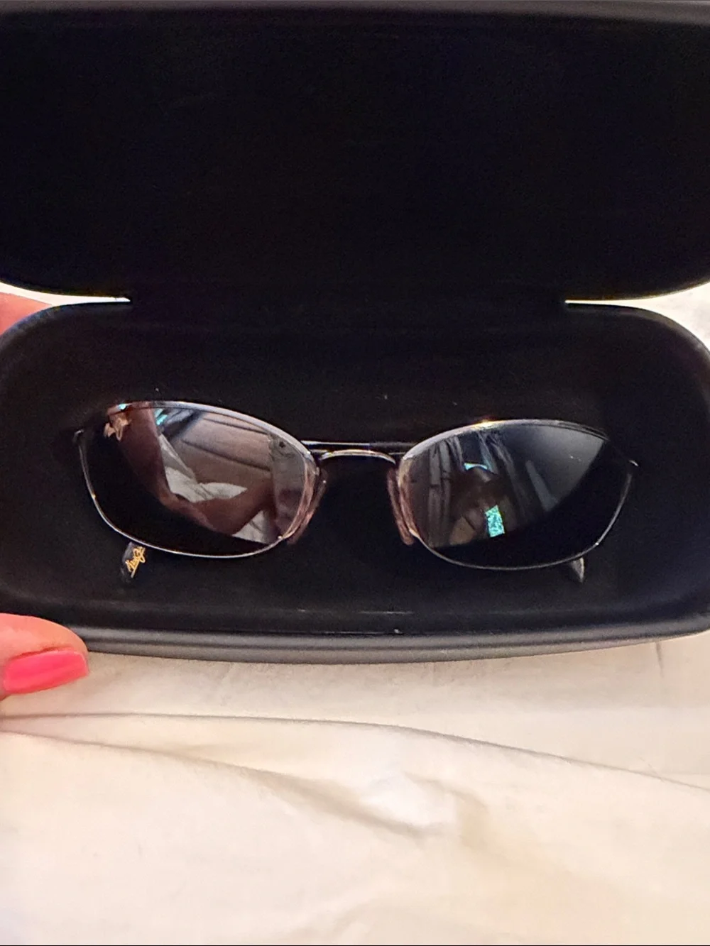 Men's, Vintage Maui Jim Black Oval Sunglasses